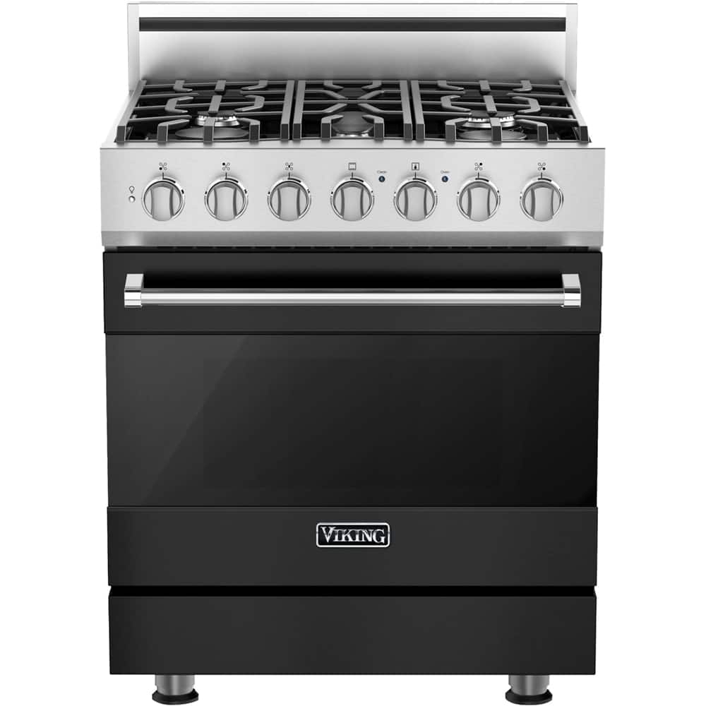Viking - 30 in. Wide 5 Burner 3 Series Freestanding Gas Range - Cast Black