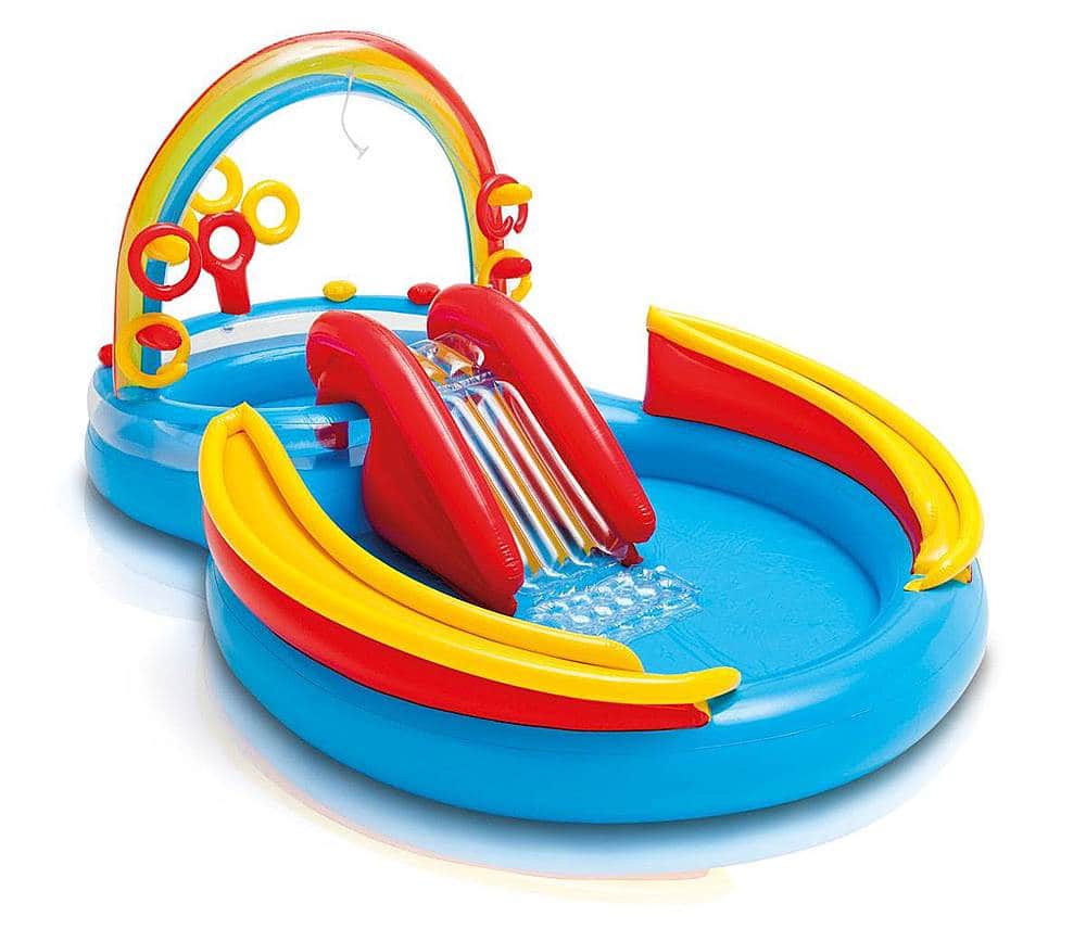 Intex - Rainbow Slide Kids Play Inflatable Pool Ring Center