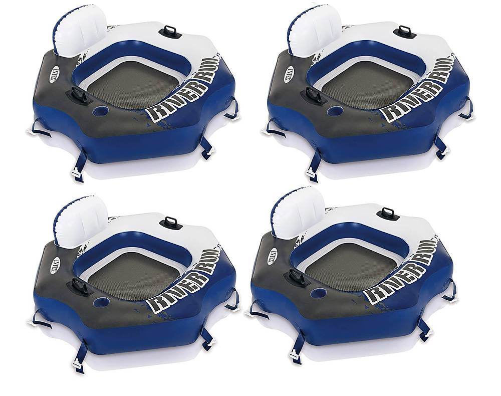 Intex - River Run Connect Lounge Inflatable Floating Water Tube - Blue