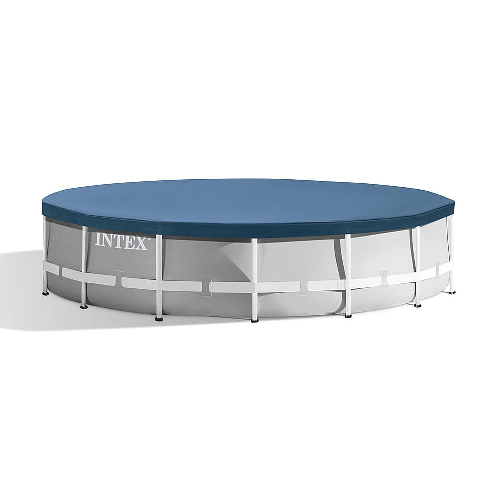 Intex - 15-foot x 42-inch Prism Frame Above Ground Swimming Pool Set with Filter - Gray - Image 2