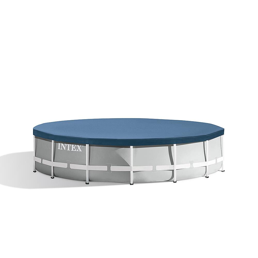 Intex - 15-foot x 42-inch Prism Frame Above Ground Swimming Pool Set with Filter - Gray - Image 3