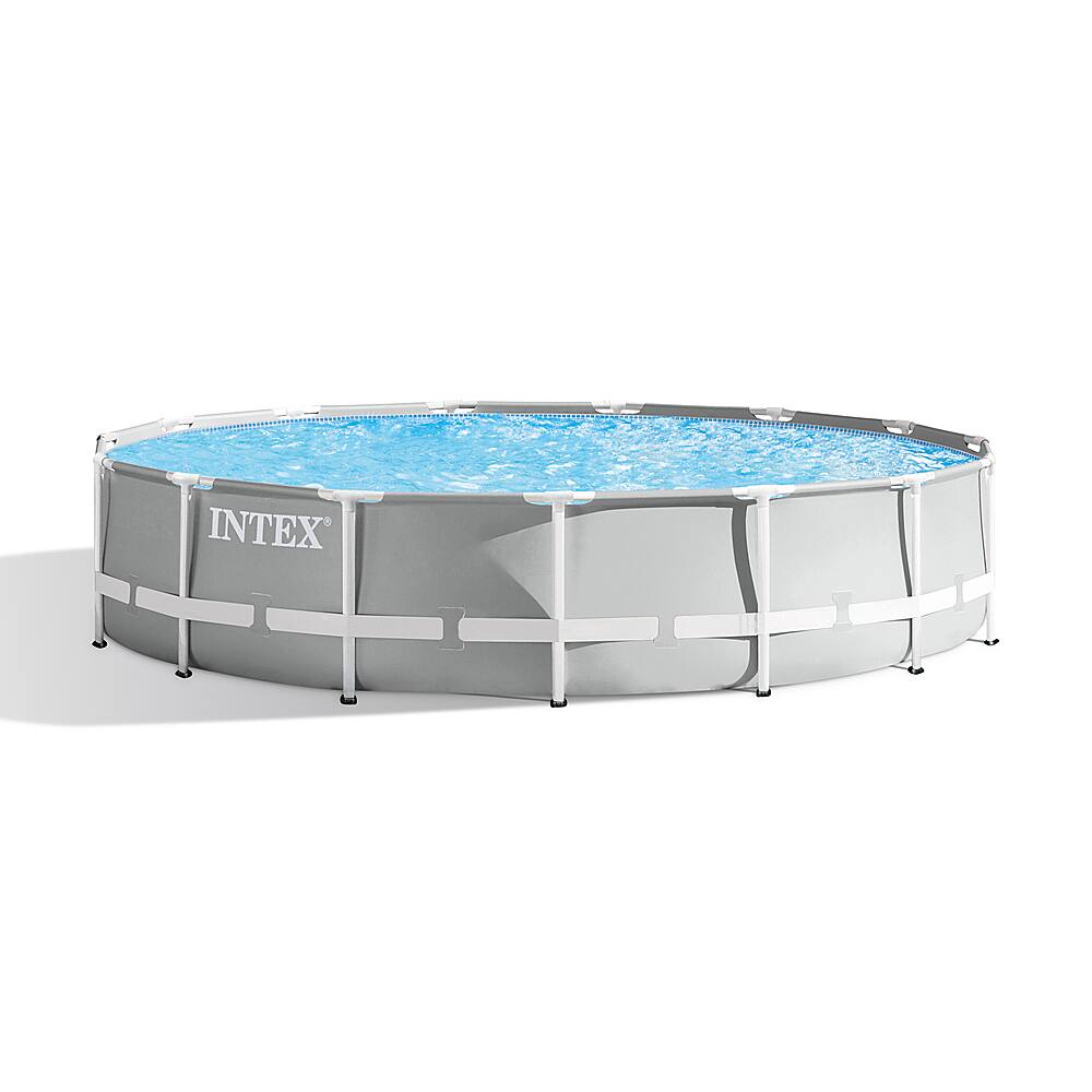 Intex - 15-foot x 42-inch Prism Frame Above Ground Swimming Pool Set with Filter - Gray - Image 5