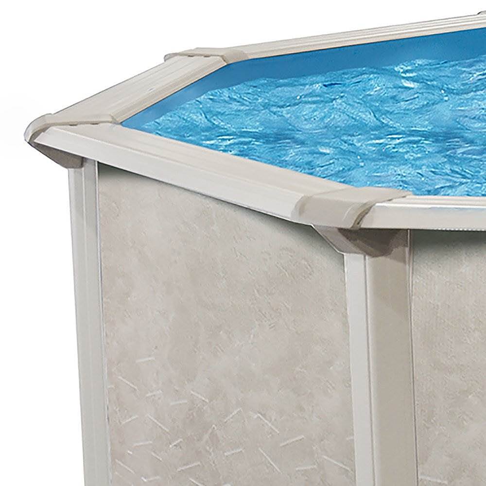 Aquarian - 15 Foot x 52 Inch Steel Frame Above Ground Swimming Pool - Gray - Image 3