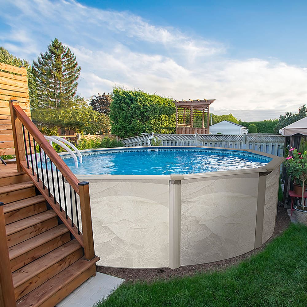 Aquarian - 15 Foot x 52 Inch Steel Frame Above Ground Swimming Pool - Gray - Image 5