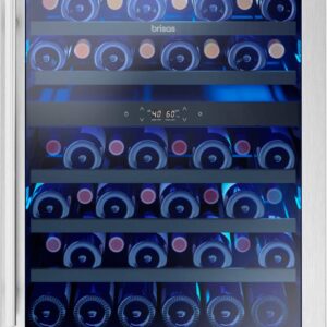 Zephyr - Brisas 46 Bottle Dual Zone Under Counter Wine Cooler - Stainless Steel/Glass
