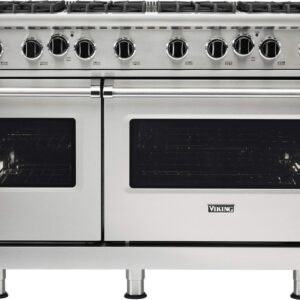 Viking - 48 in. Wide 8 Burner 5-Series Gas Open Burner Range - Stainless Steel