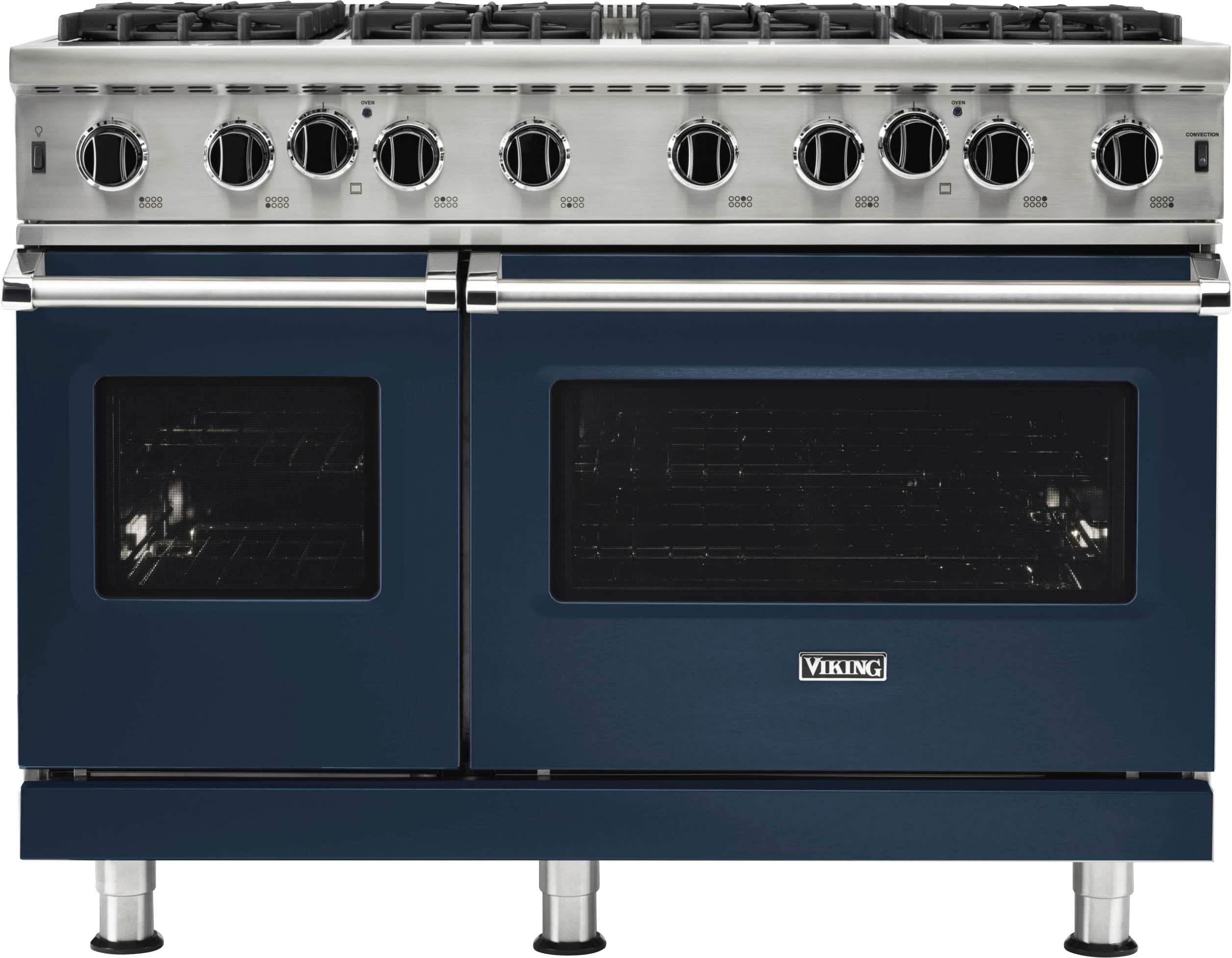 Viking - 48 in. Wide 8 Burner 5-Series Gas Open Burner Range - Slate Blue
