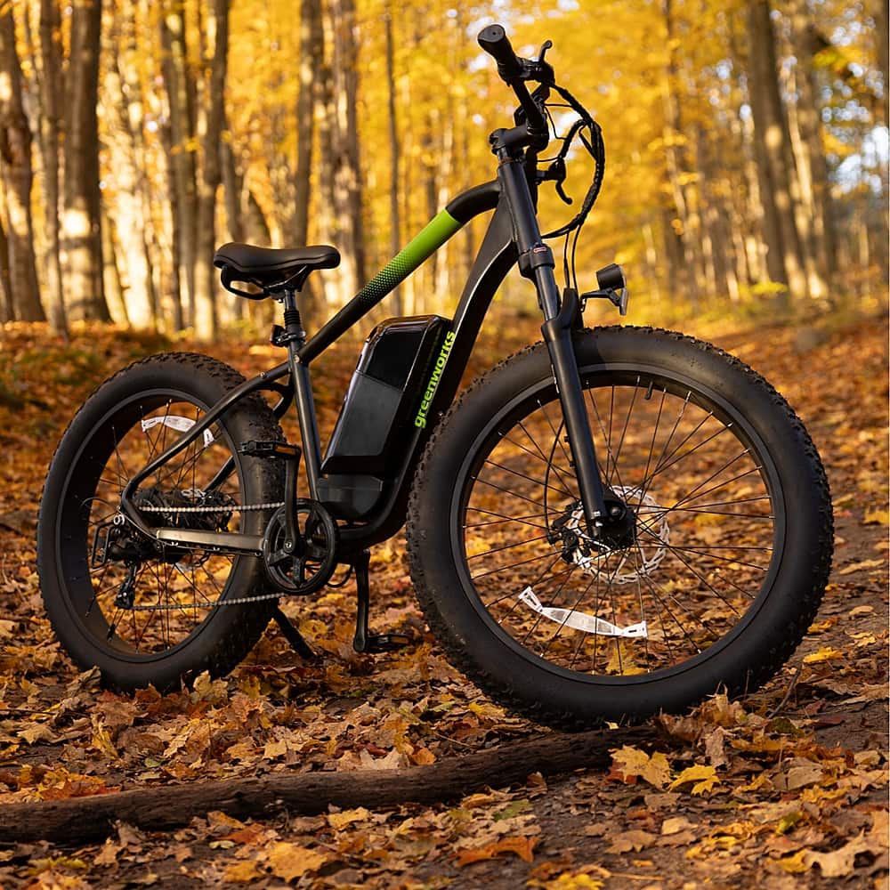 Greenworks - 80V 26" Venture Series Fat Tire Mountain EBike w/ 22mi. Max Op. Range & 20mph Max Speed w/ 4.0Ah Battery & Charger - Black - Image 2