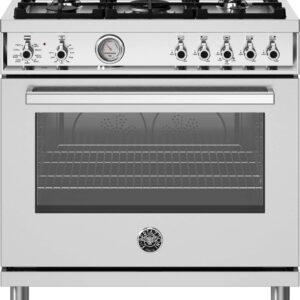 Bertazzoni - 36" Professional Series range - Electric oven - 5 aluminum burners - Stainless Steel