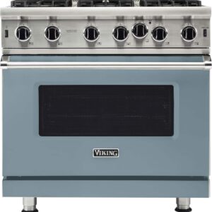 Viking - 36 in. Wide 6 Burner 5-Series Gas Open Burner Range - November Sky