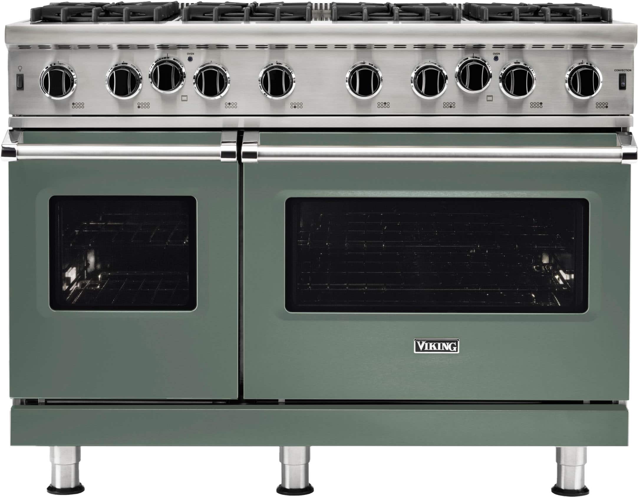 Viking - 48 in. Wide 8 Burner 5-Series Gas Open Burner Range - Eucalyptus