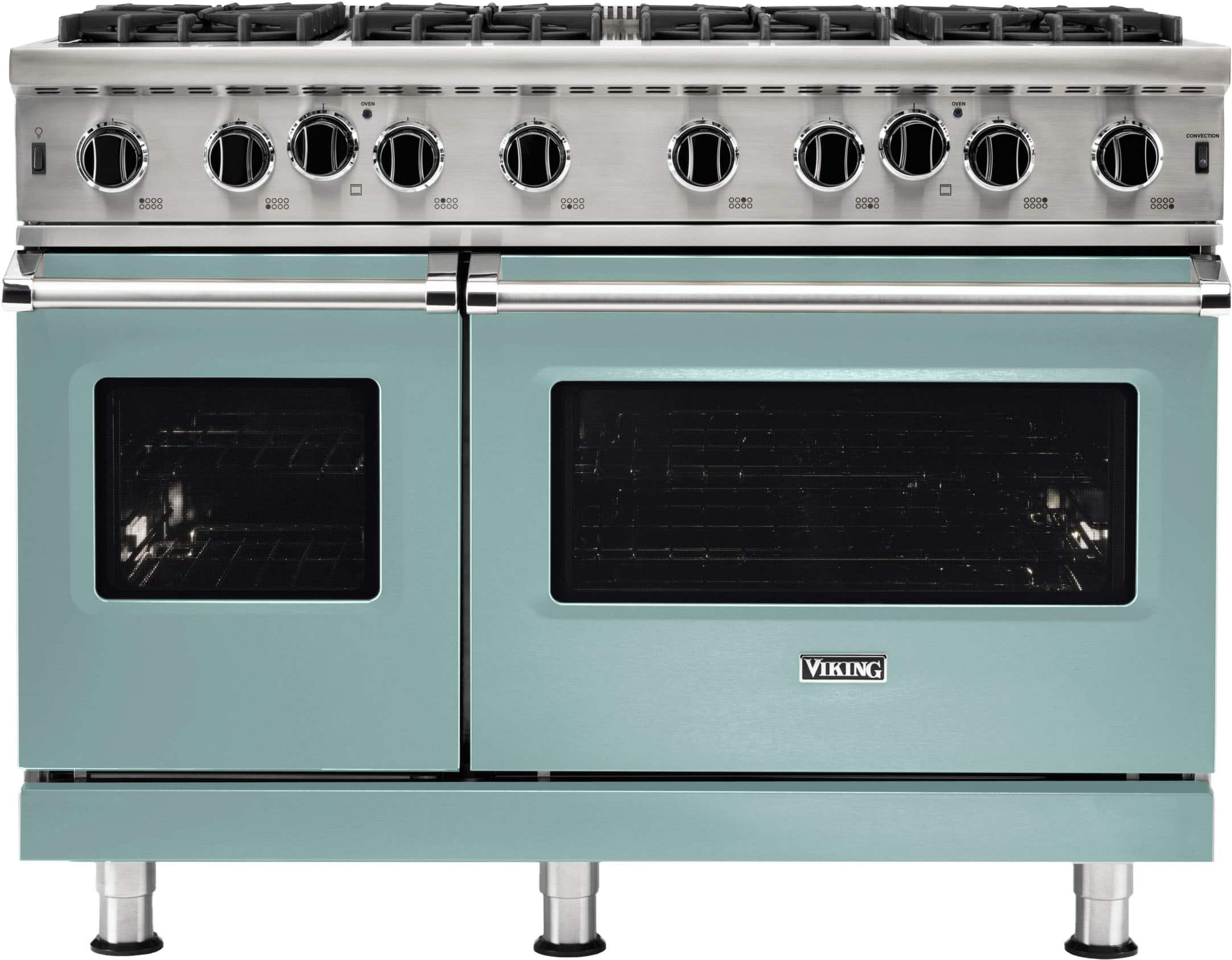 Viking - 48 in. Wide 8 Burner 5-Series Gas Open Burner Range - Splash