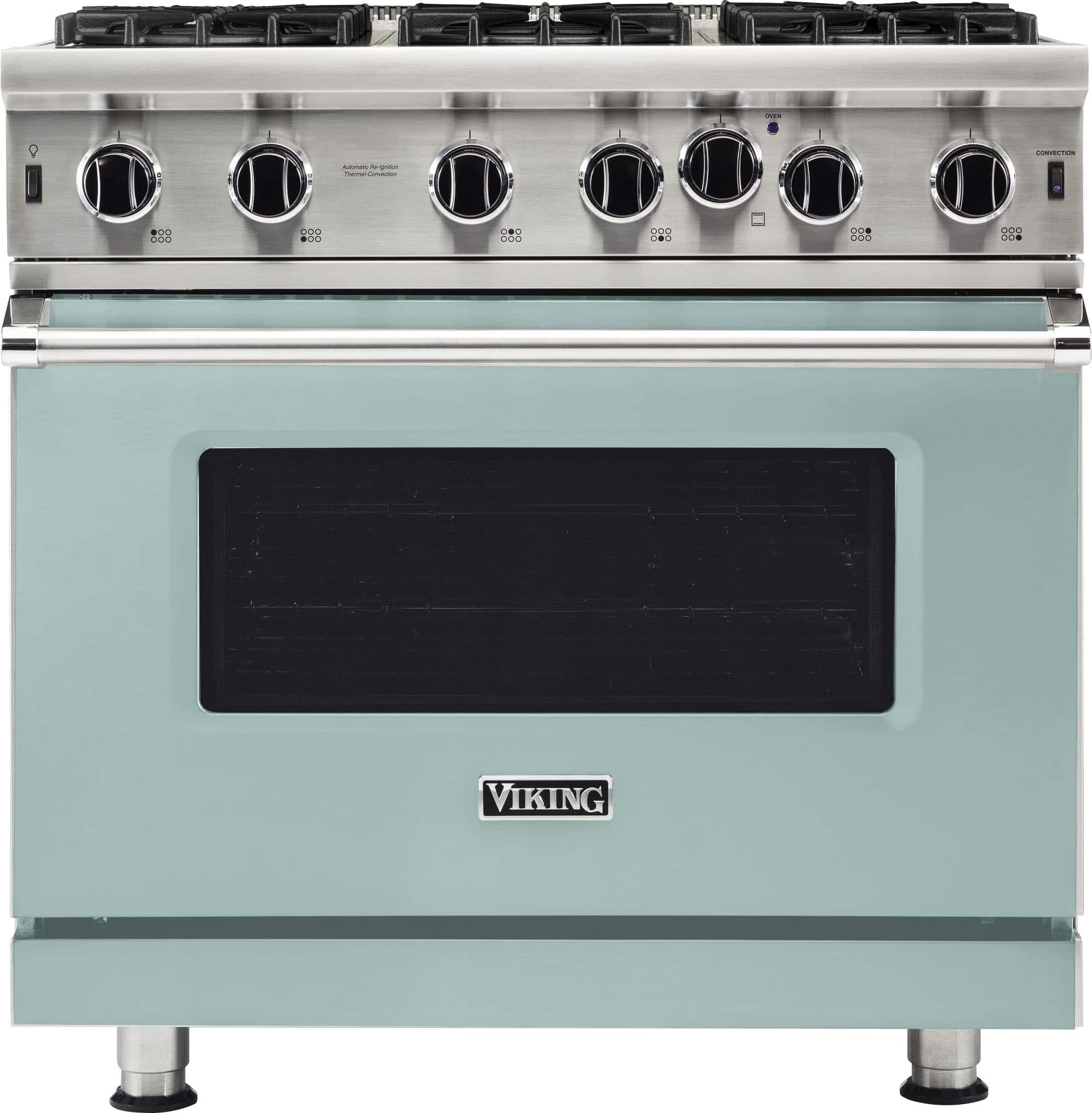 Viking - 36 in. Wide 6 Burner 5-Series Gas Open Burner Range - Splash