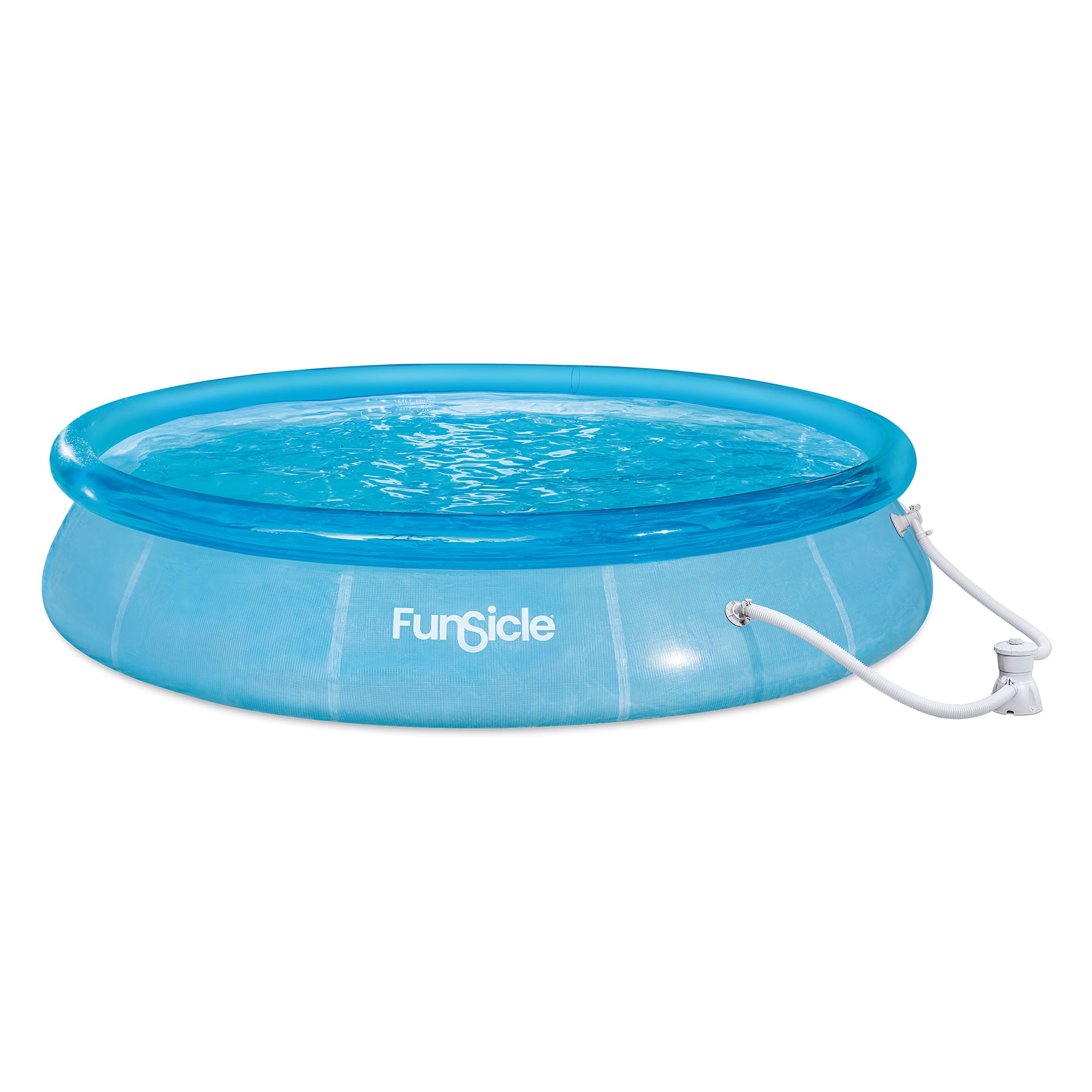 Funsicle - 12'x30" Sea-Thru QuickSet Inflatable Ring Top Outdoor Above Ground Pool - Transparent
