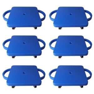 GSE Games & Sports Expert - Floor Scooter Board with Handles, Sitting Scooter for Kids Indoor Play, Fun Scoot Board(6 Pack - Blue