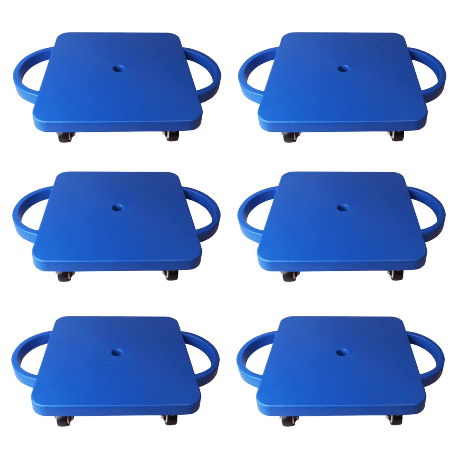 GSE Games & Sports Expert - Floor Scooter Board with Handles, Sitting Scooter for Kids Indoor Play, Fun Scoot Board(6 Pack - Blue