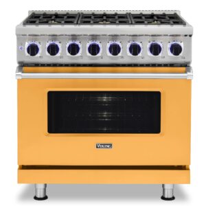Viking - 36"W. 7Series  5.6 Cu. Ft. Dual Fuel LP Self-Clean 6 Burner Range-Daffodil - Daffodil