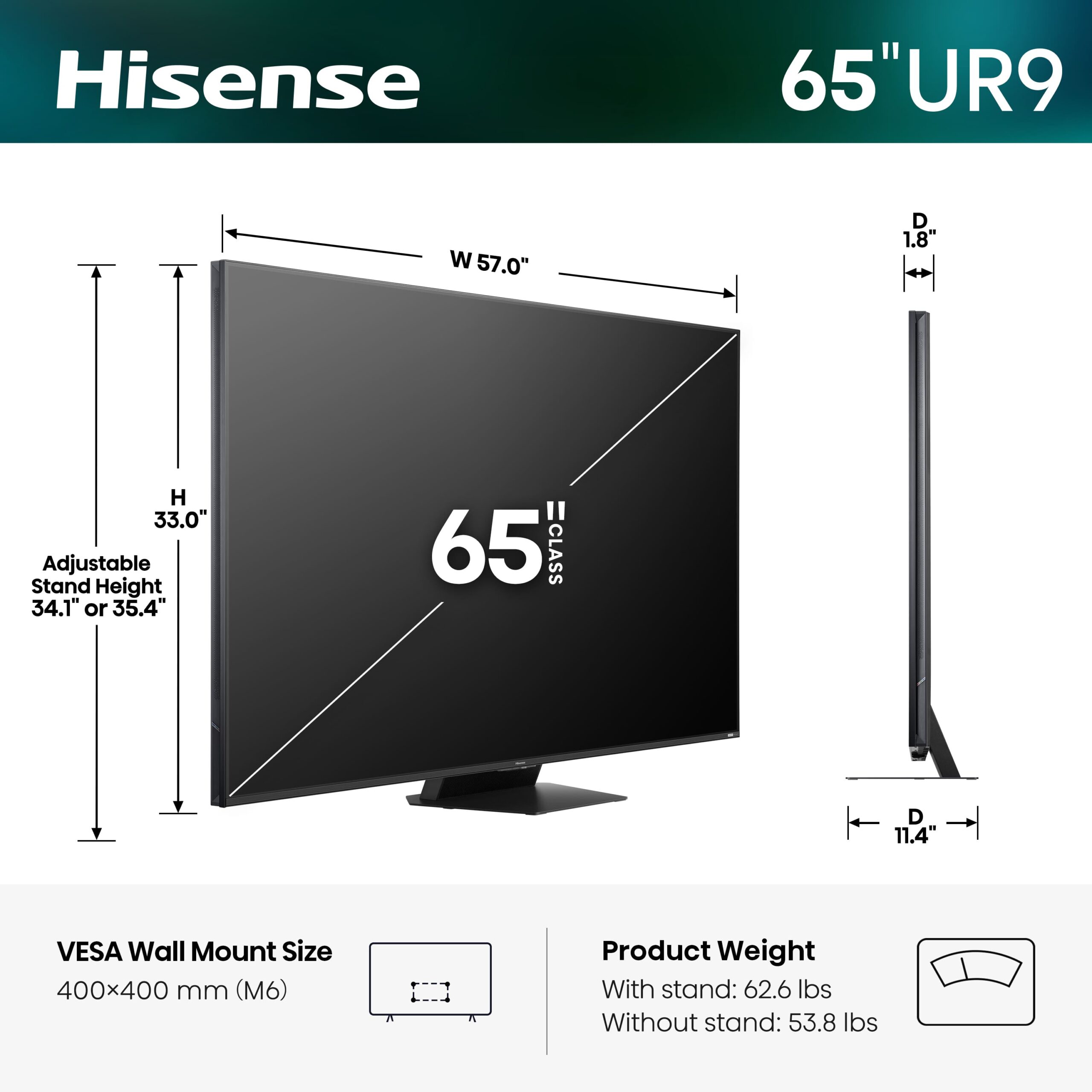 Hisense - 65" Class UR9 RGB MiniLED Series UHD 4K HDR Smart Google TV (2026) - Image 2