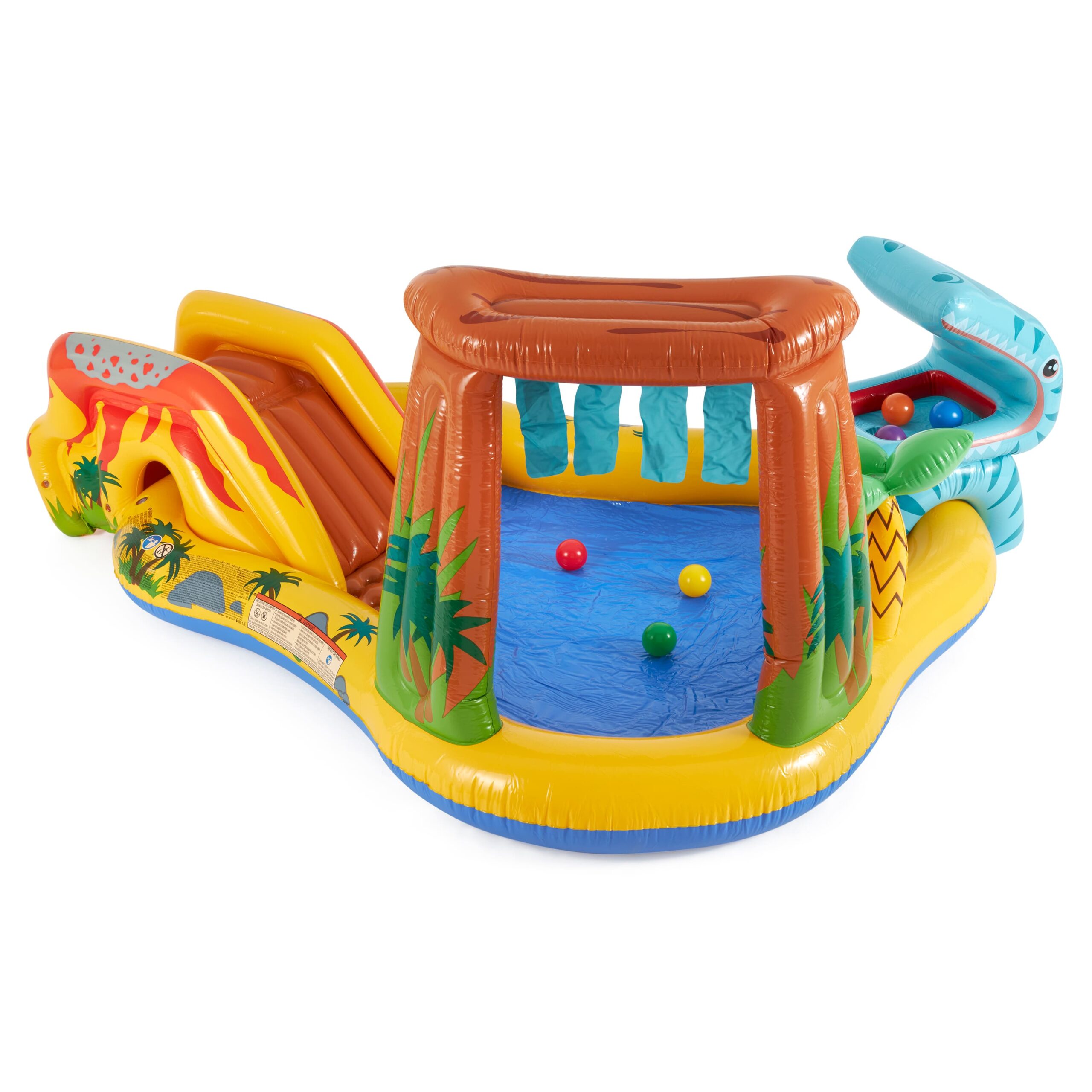 Intex - Inflatable Dinosaur Water Splash Play Center & Plastic Fun Ballz, 100 Pack - Multi-colored - Image 4