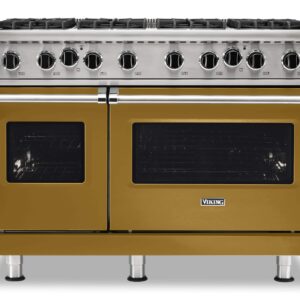 Viking - 48 in. Wide 8 Burner 5-Series Gas Open Burner Range - Golden Hour