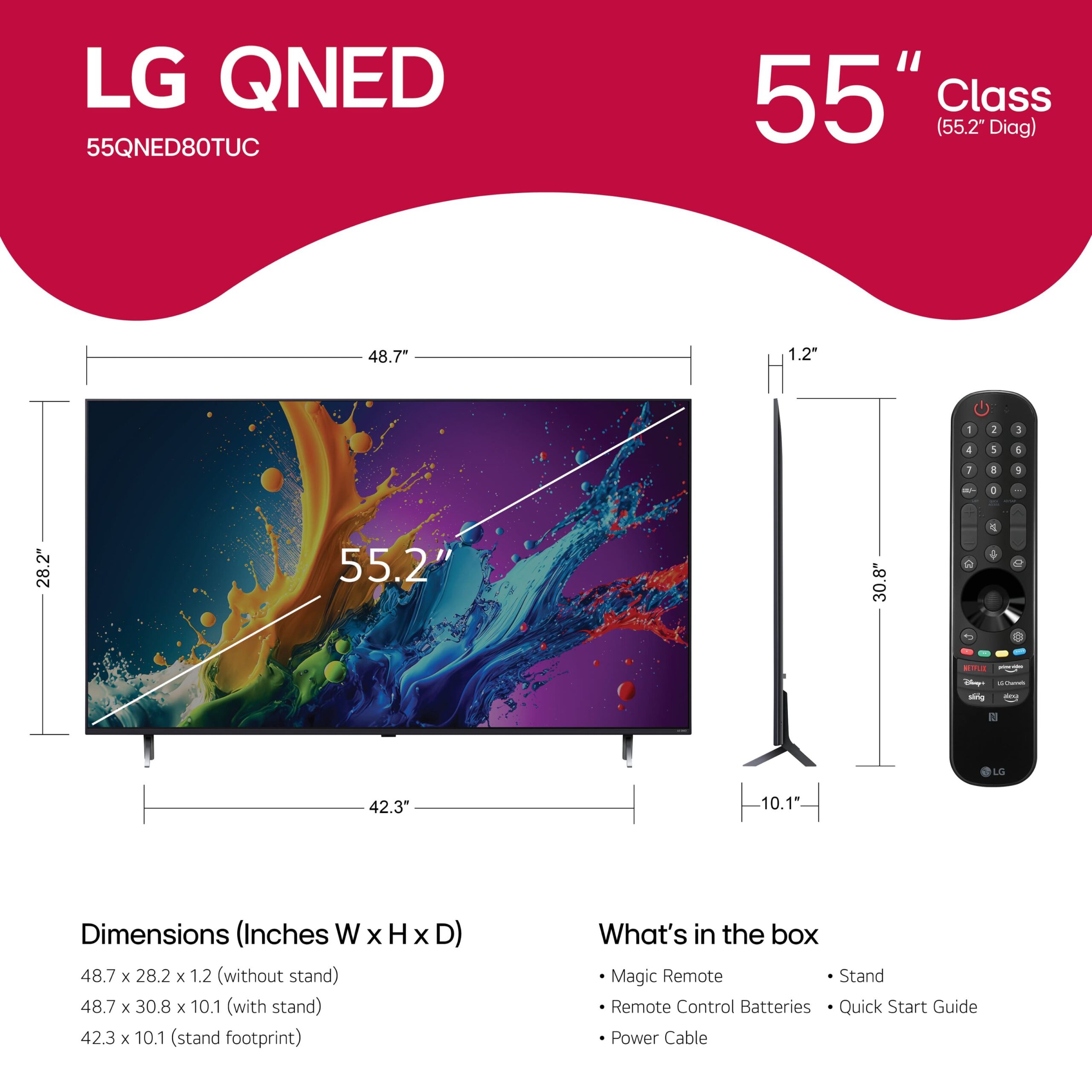 LG - 55” Class 80 Series QNED 4K UHD Smart webOS TV (2024) - Open Box - Good - Image 4