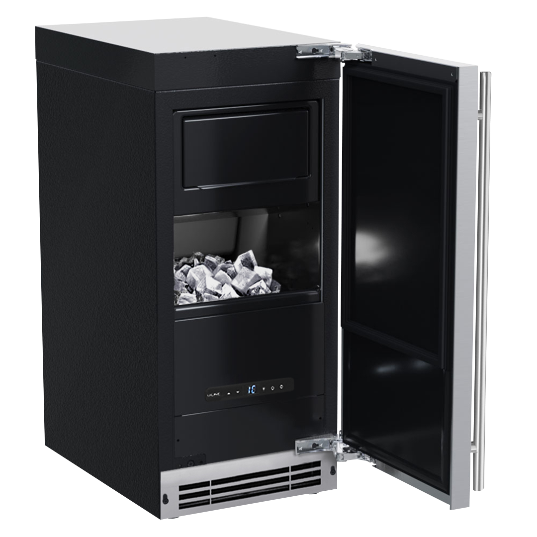U-Line - Craft Clear Ice Machine 15" Pump Reversible Hinge Integrated Solid Door with BrightShield - Custom Panel Ready