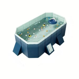 Anysun - 2.1m PVC Folding Pool for Summer, Non-Inflatable Outdoor Cooling Bath Pool for Patio, Beach or Garden - Blue