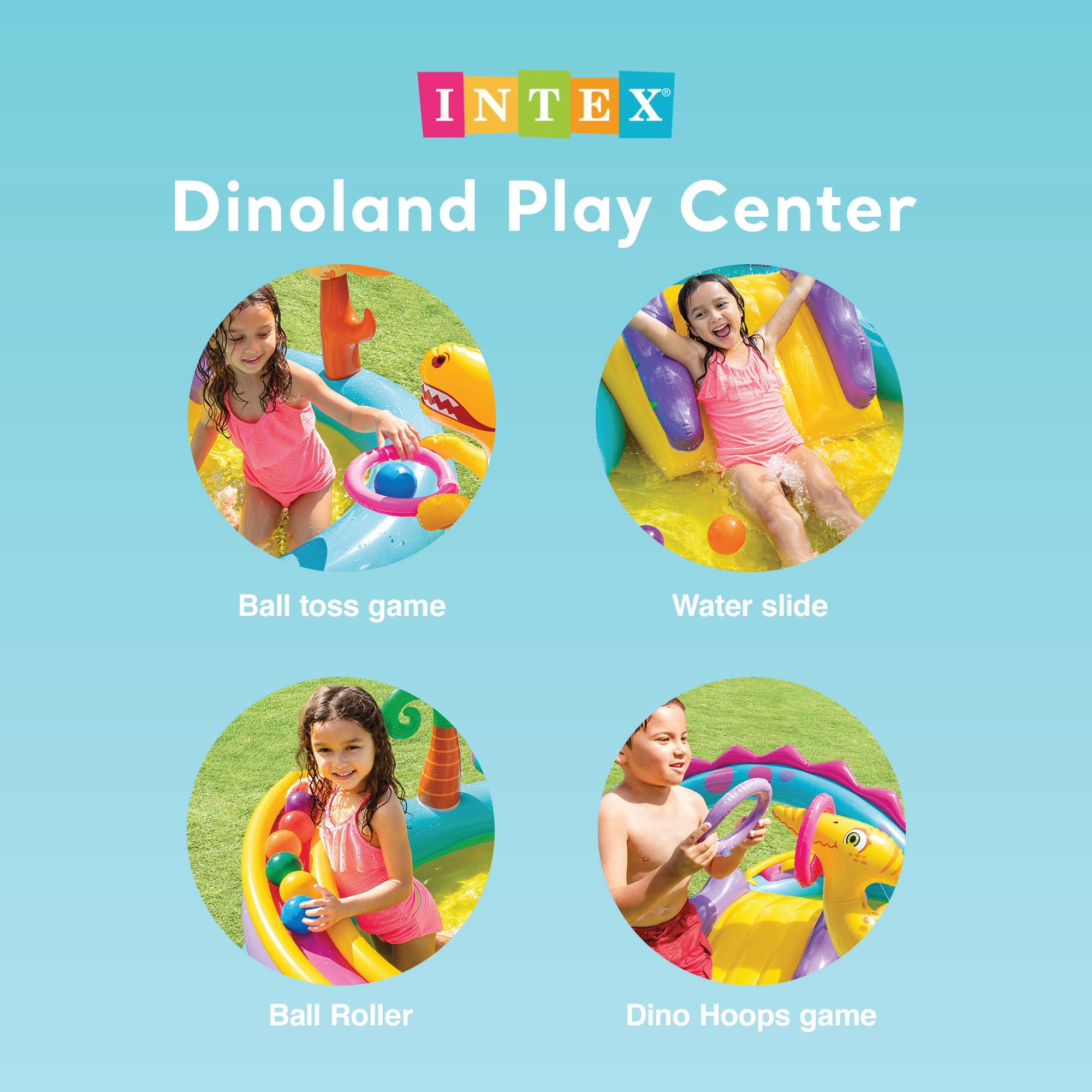 Intex - Dinoland Kiddie Swimming Pool and Dinosaur Kiddie Inflatable Swimming Pool - Image 5