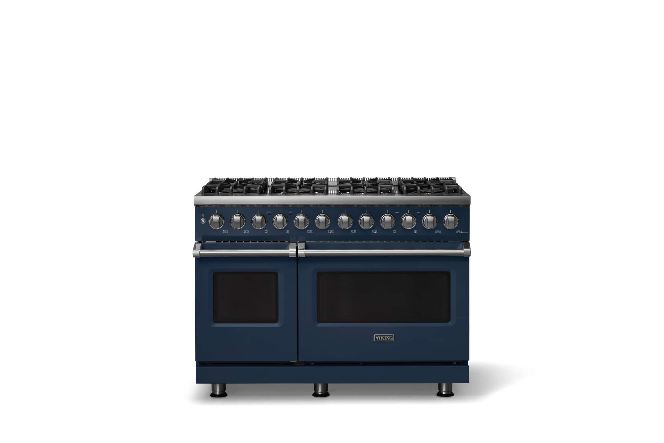 Viking - Pro 5 Series 7.3Cu. Ft. Freestanding Sealed 8 Burner Dual Fuel Convection Range/Griddle - Slate Blue - Slate Blue