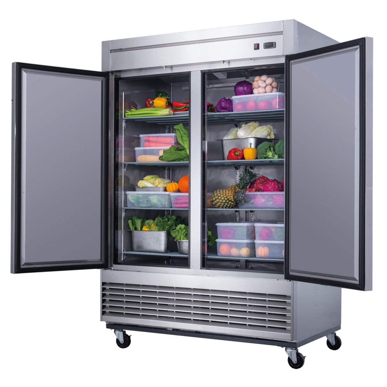 NSF 54'' Reach In Refrigerator 42 Cu.ft. Commercial 2-Door Upright Refrigerator in Stainless Steel - Image 9