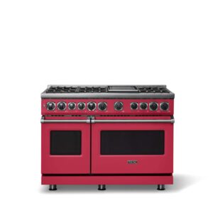 Viking - 48"W. 7.3 Cu. Ft. 7Series Self-Clean LP Dual Fuel 8 Burner Range/Griddle-Valentine - Valentine