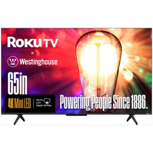 Westinghouse - 65" Mini-LED 4K UHD Roku TV with Dolby Vision, QLED, Local Dimming, MEMC, AirPlay 2 & HomeKit