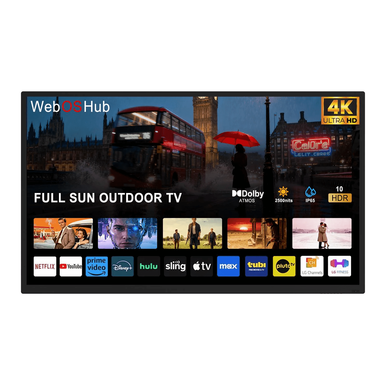 65"Outdoor TV, 4K UHD Smart TV, IP65 Waterproof, Suitable For Partial Sun, PatioBuilt-in Voice Assistant & Dolby Atmos| 360SPB® - Image 3