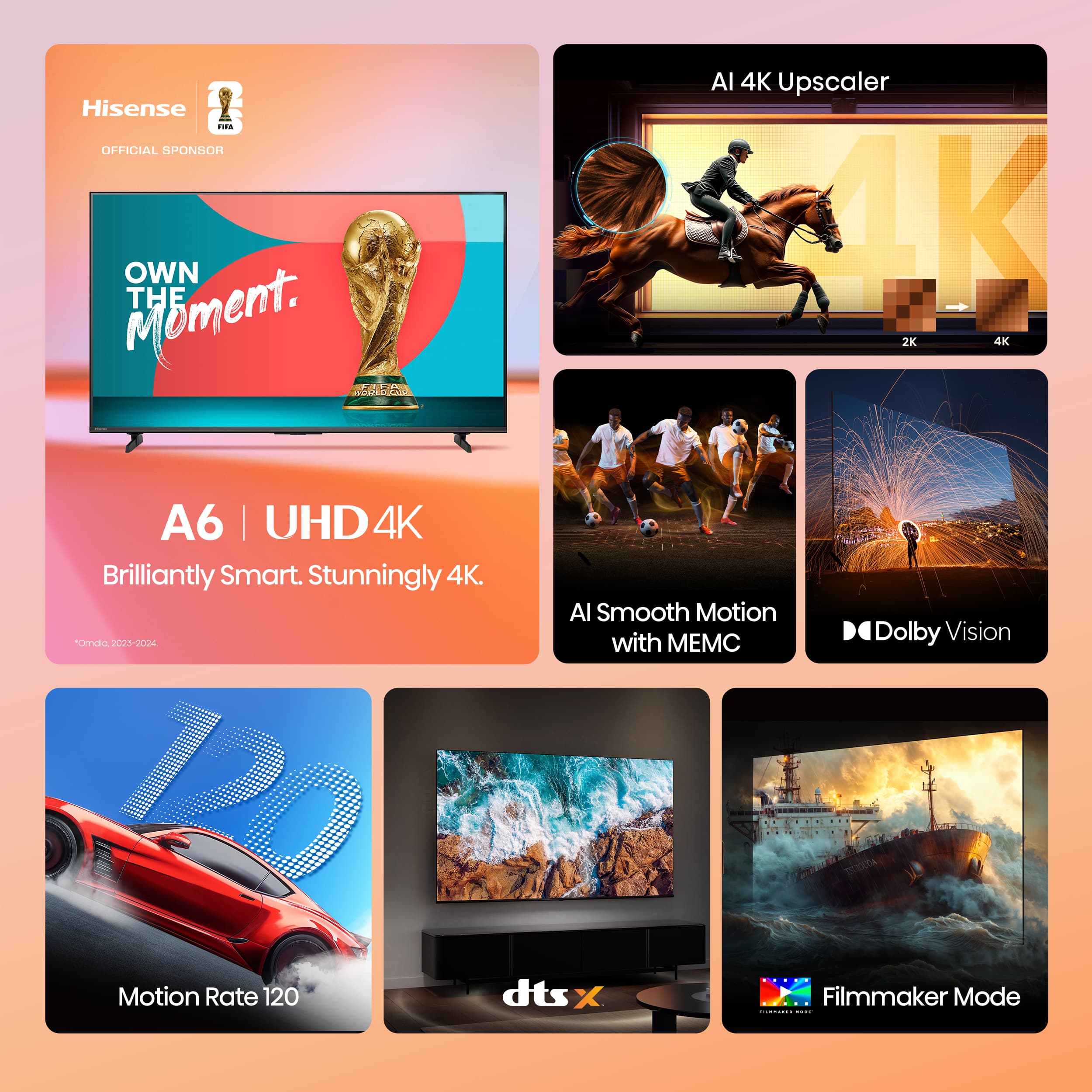 Hisense - 65" Class A6 4K UHD Series LED HDR Smart Fire TV (2025) - Image 4