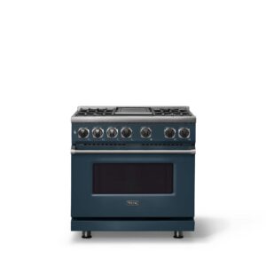 Viking - 36"W. 5.6 Cu. Ft. 7S Self-Clean LP Dual Fuel Range-Squall - Squall