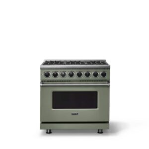Viking - 36"W. 7Series  5.6 Cu. Ft. Dual Fuel LP Self-Clean 6 Burner Range-Eucalyptus - Eucalyptus