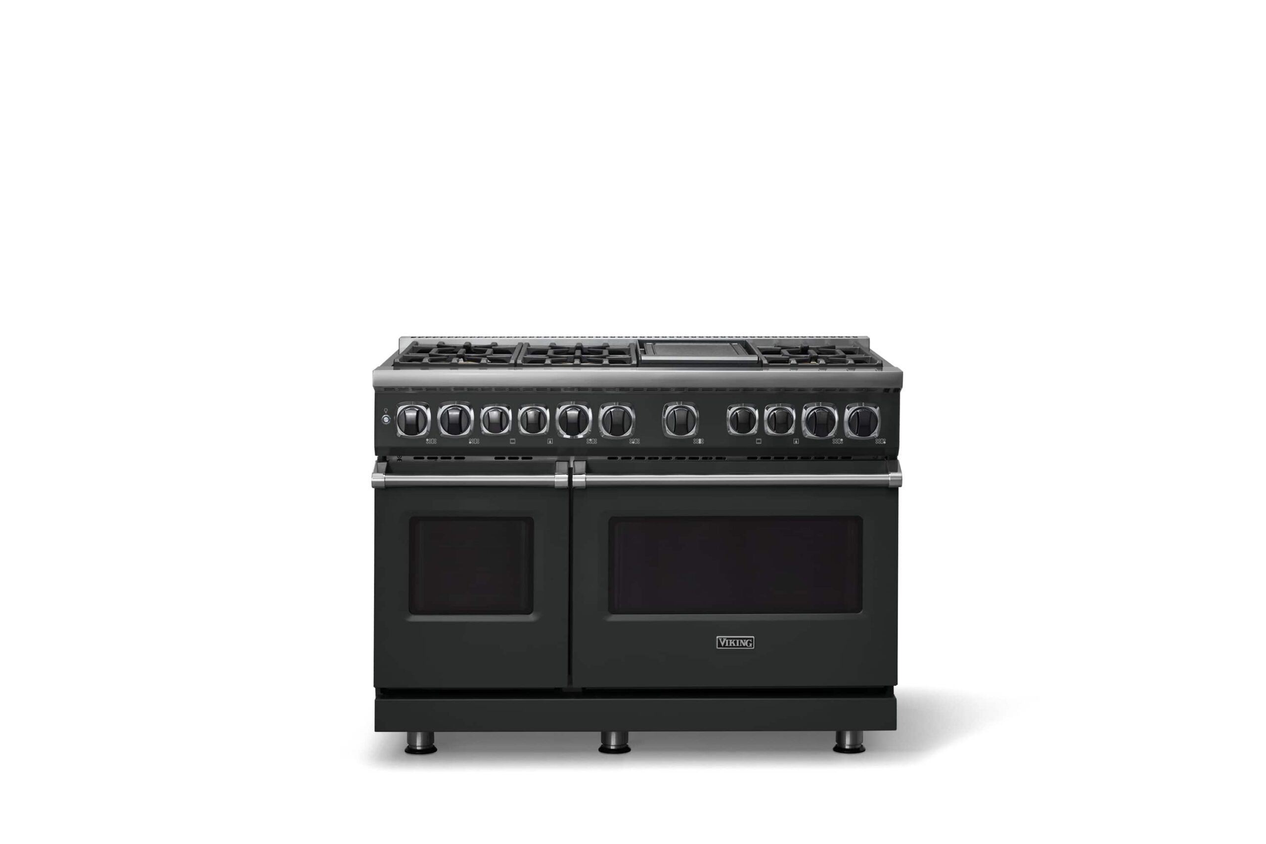 Viking - 48"W. 7.3 Cu. Ft. 7Series Self-Clean LP Dual Fuel 8 Burner Range/Griddle-Antique Bronze - Antique Bronze