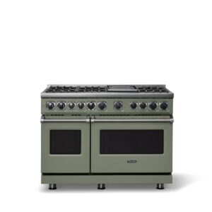 Viking - 48"W. 7.3 Cu. Ft. 7Series Self-Clean LP Dual Fuel 8 Burner Range/Griddle-Eucalyptus - Eucalyptus
