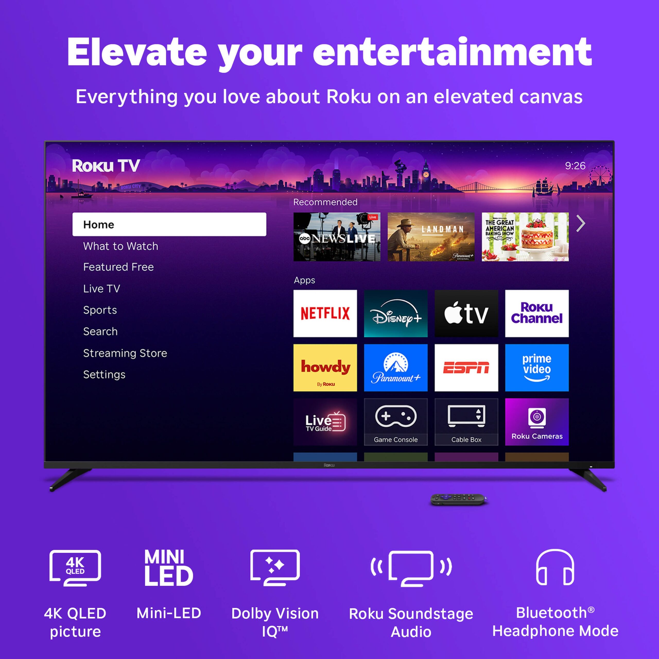 Roku - 75" Class Pro Series 4K QLED Mini-LED Smart RokuTV (2025) - Image 5