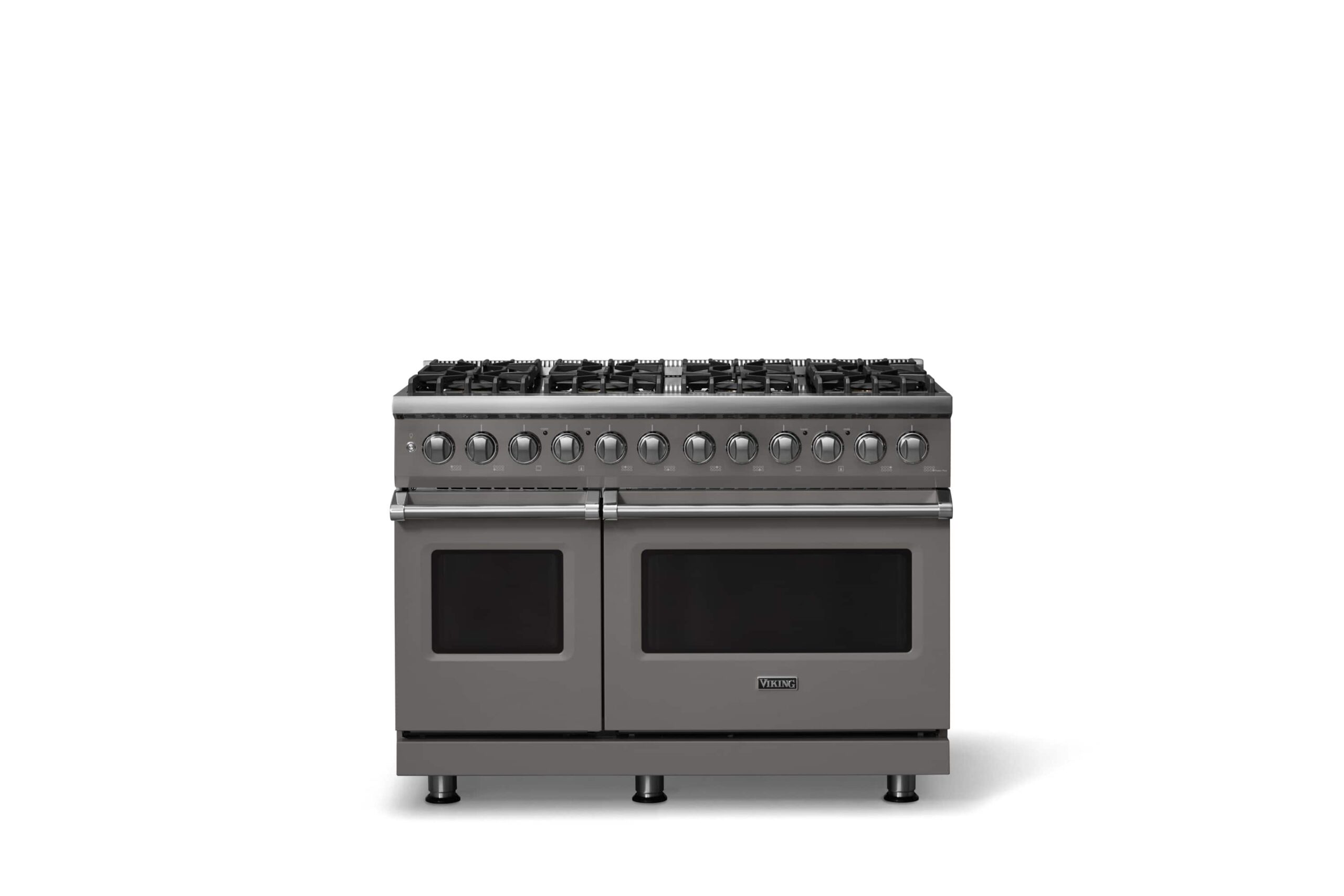 Viking - Pro 5 Series 7.3Cu. Ft. Freestanding Sealed 8 Burner Dual Fuel Convection Range/Griddle - Damascus Gray - Damascus Gray