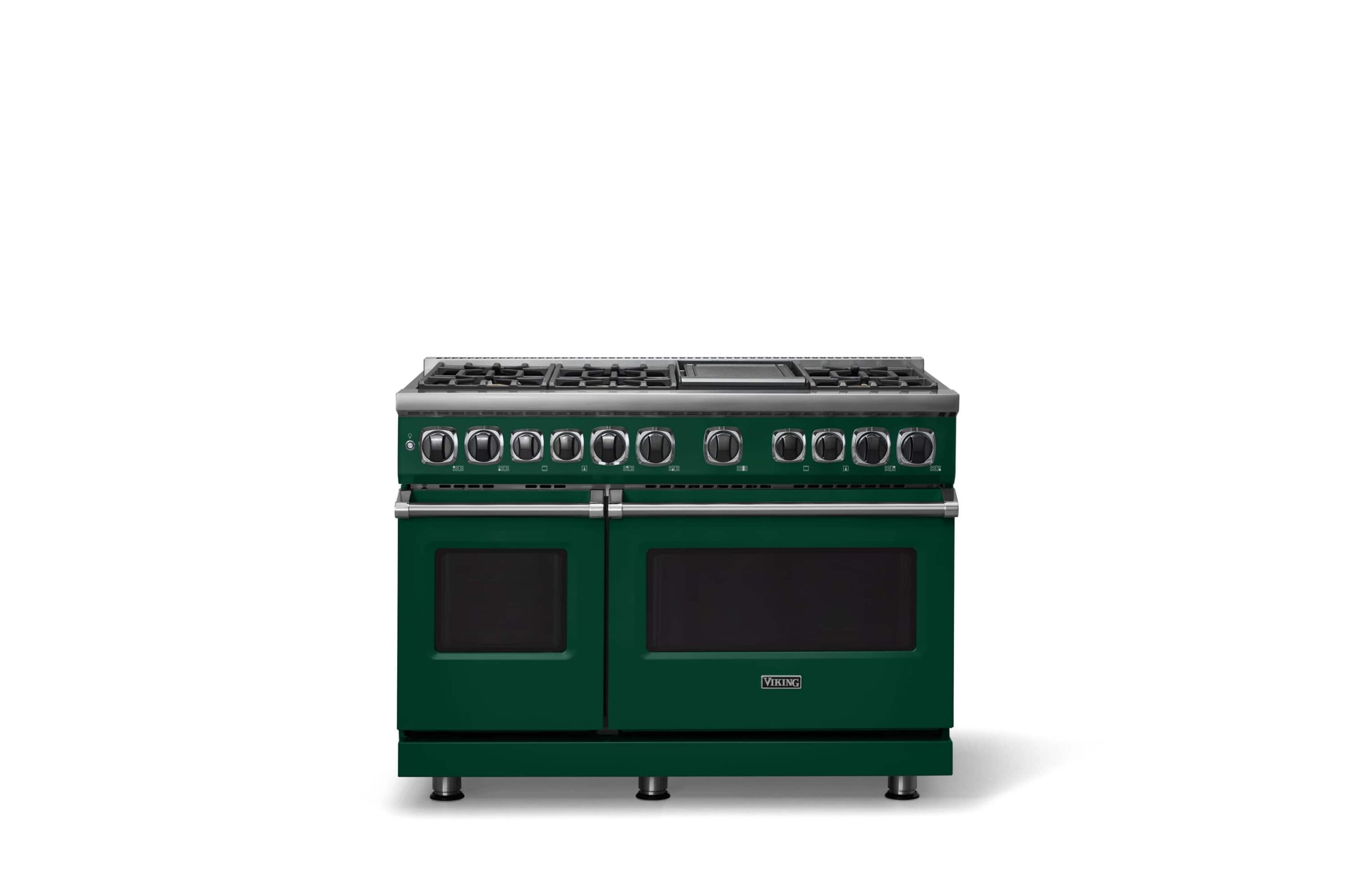 Viking - 48"W. 7.3 Cu. Ft. 7Series Self-Clean LP Dual Fuel 8 Burner Range/Griddle-Ivy - Ivy