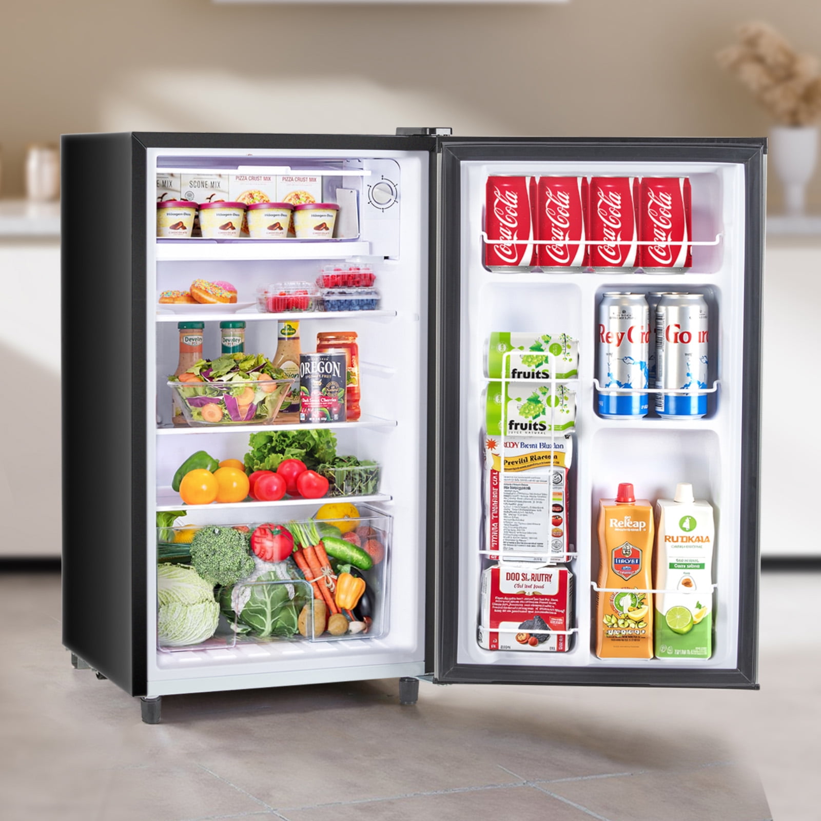 Bigleap Mini Fridge for Bedroom 3.2 Cu.Ft Small Refrigerator with Freezer for Dorm Office,Black