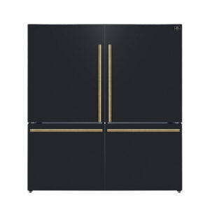 Forno Milano 2-Piece 62-Inch Freestanding Dual Bottom Freezer Refrigerator in Black â€“ 34.4 cu.ft, Touch Control, Ice Maker