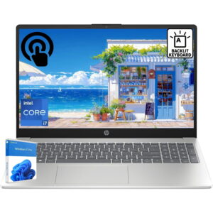 HP 15.6" Touch Screen Laptop, Intel 10 Cores i7-1355U, 16GB RAM, 512GB SSD, Wi-Fi 6, Bluetooth 5.3, HDMI,Backlit, Windows 11 Pro
