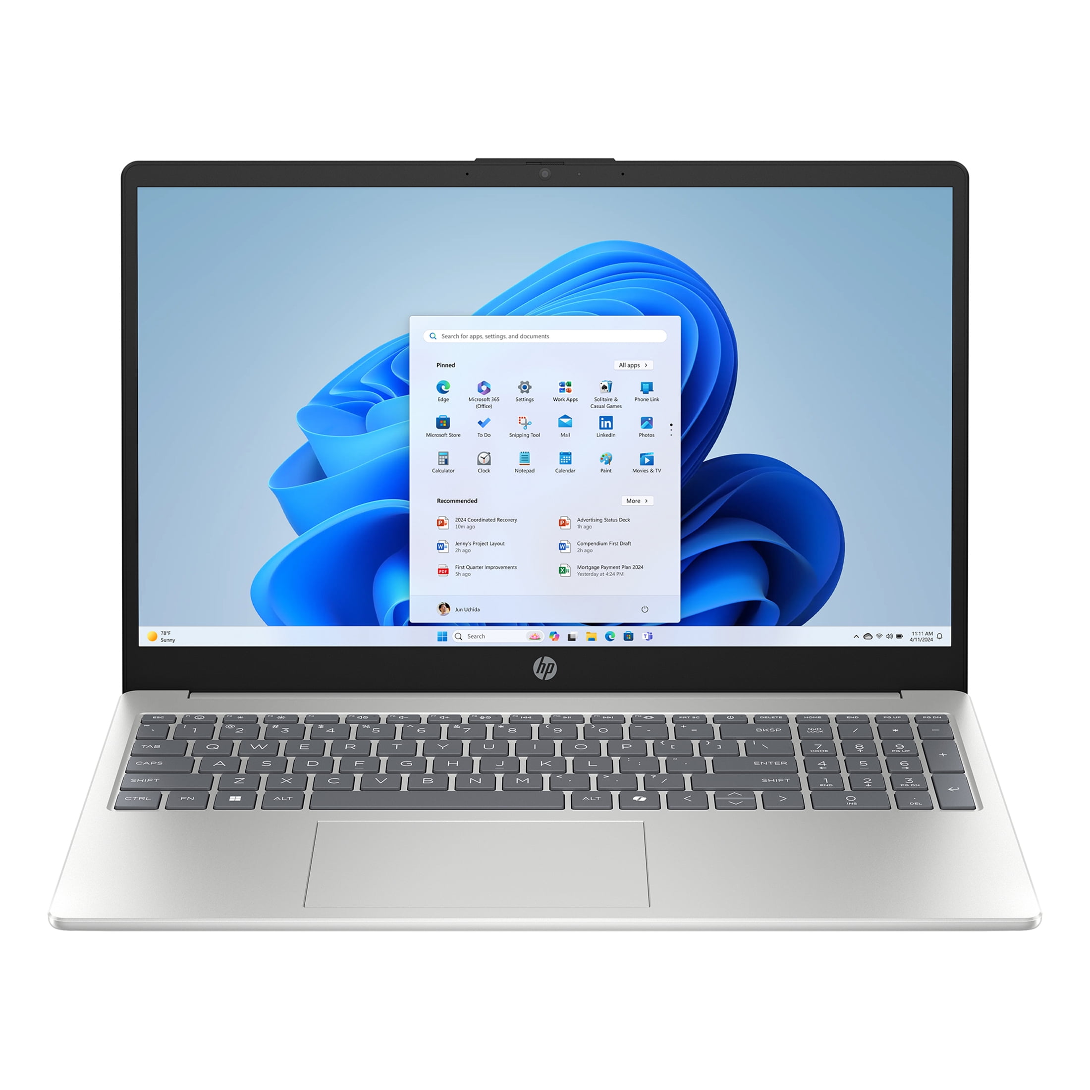 HP 15.6 inch Windows 11 Touch Laptop Intel Core i5-1334U 8GB RAM 512GB SSD Natural Silver