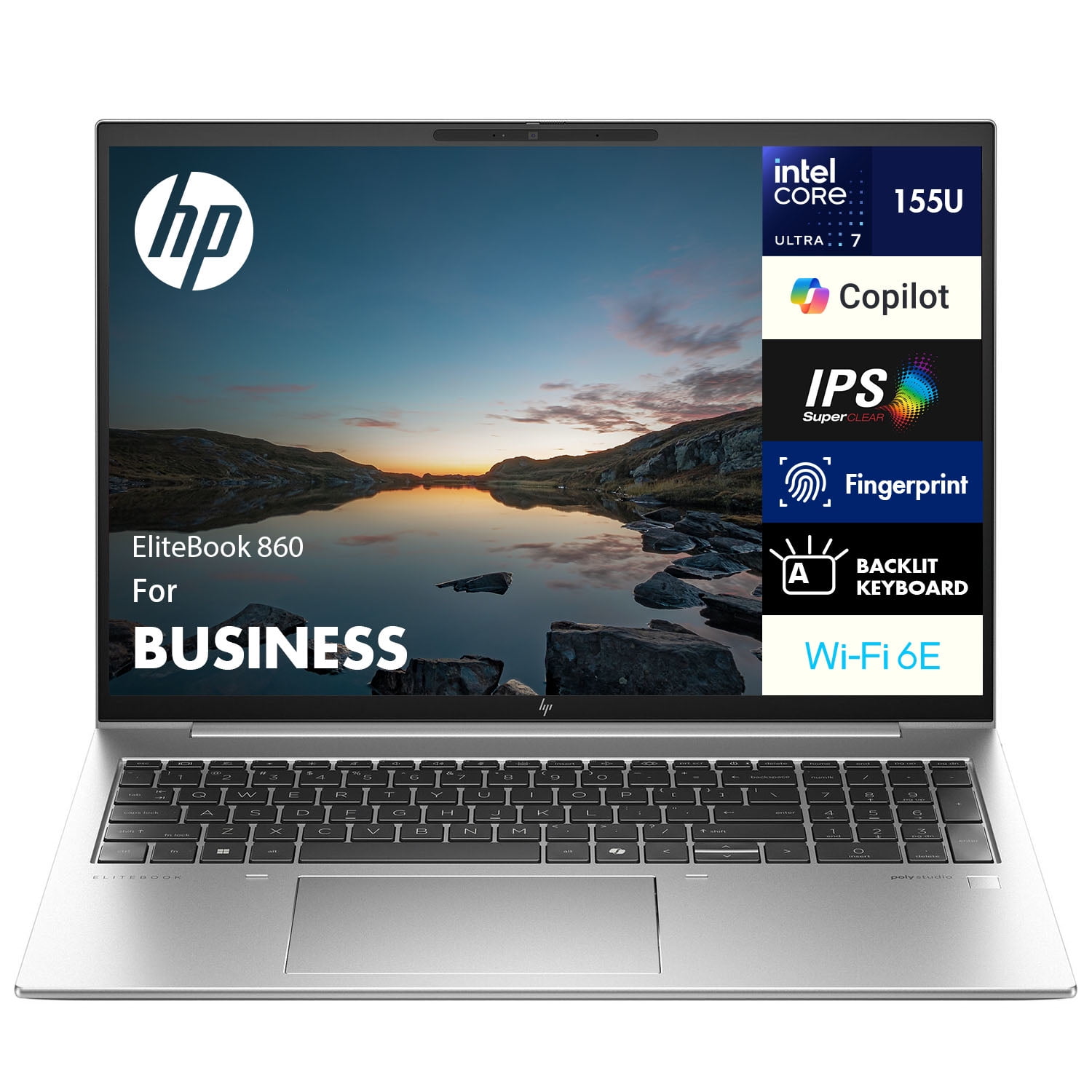 HP EliteBook 860 Business Laptop 16.0in WUXGA (Intel Ultra 7 155U, 32GB DDR5, 512GB PCIe SSD, Intel Graphics, Win 11 Pro)