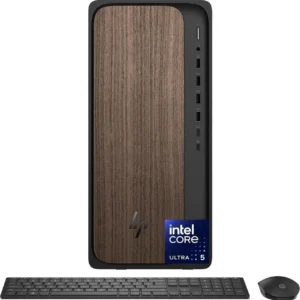HP OmniDesk Desktop| Intel Core Ultra 5 225| 16GB DDR5| 512GB SSD|Wifi-6| Dual Monitor Support| Windows 11 Pro| Dark Wood