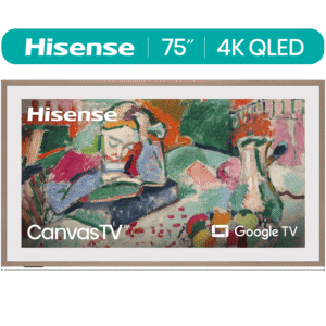 Hisense 75-Inch Class QLED 4K S7N CanvasTV Series Dolby Vision HDR Google Smart TV (75S7N) - 144Hz, Art Mode, Anti-Glare Panel, Hi-Matte Display, UltraSlim Wall Mount & Frame Included