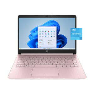 New HP Laptop,14" HD Display , Intel Celeron N4120, 8GB RAM,64GB eMMC,1 Year Office 365, Webcam, HDMI, WiFi, Windows 11 Home, Pink