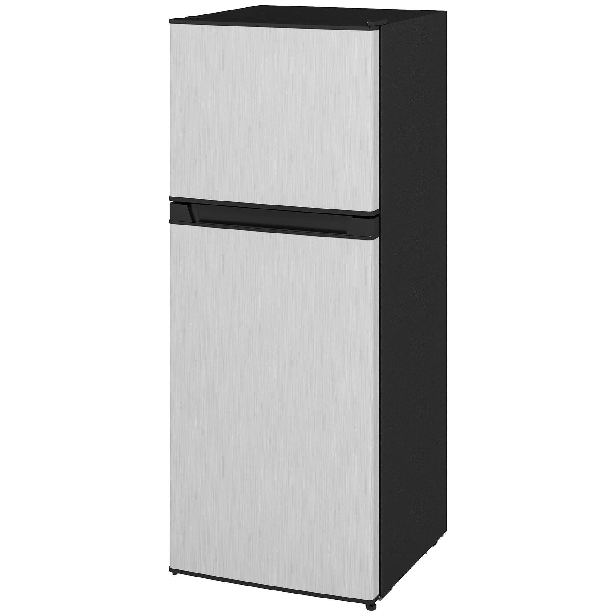 Resenkos Small Fridge with Freezer, 4 Cu Ft Refrigerator with Reversible Doors, Versatile Storage for Home & Office Use, Silver